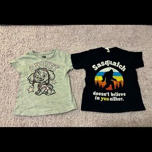 3T Paw Patrol & Sasquatch T-Shirts